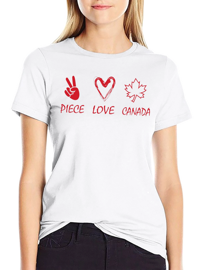 Camiseta Negra Peace Love Canada