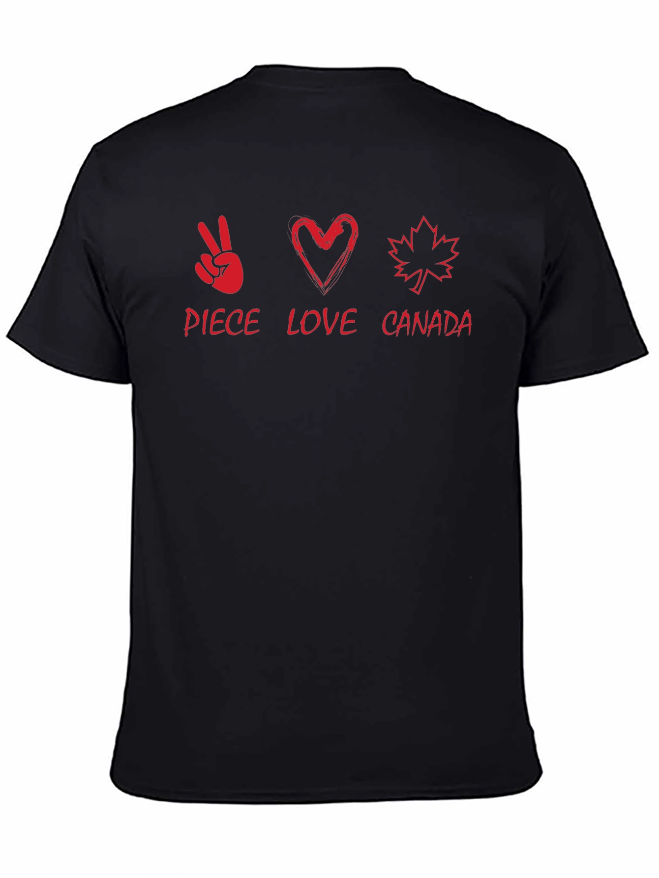 Camiseta Negra Peace Love Canada
