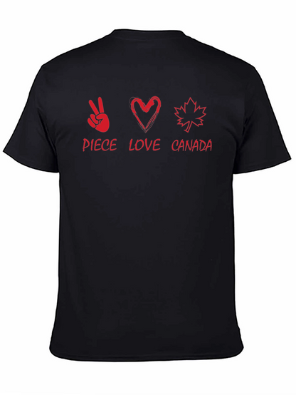 Camiseta Negra Peace Love Canada