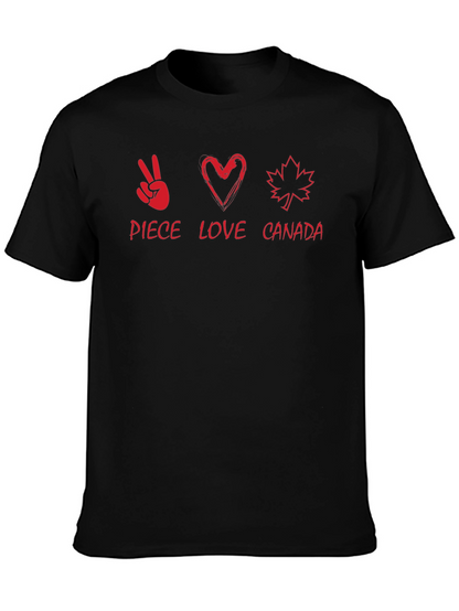 Camiseta Negra Peace Love Canada