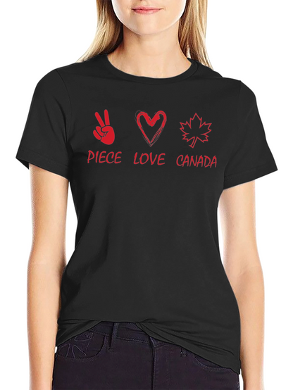 Camiseta Negra Peace Love Canada