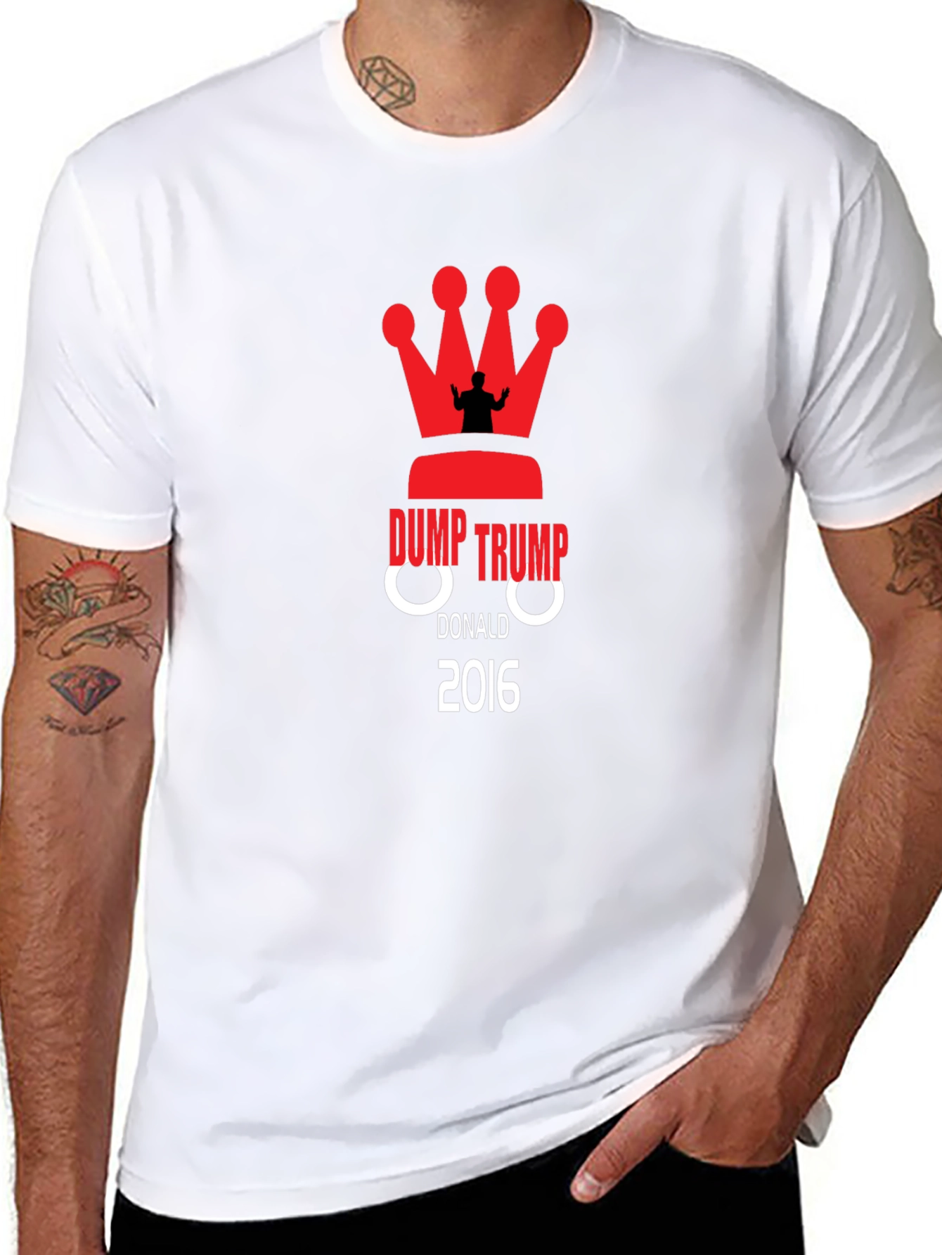 Camiseta Negra Dump Trump 2016 Anti-Trump