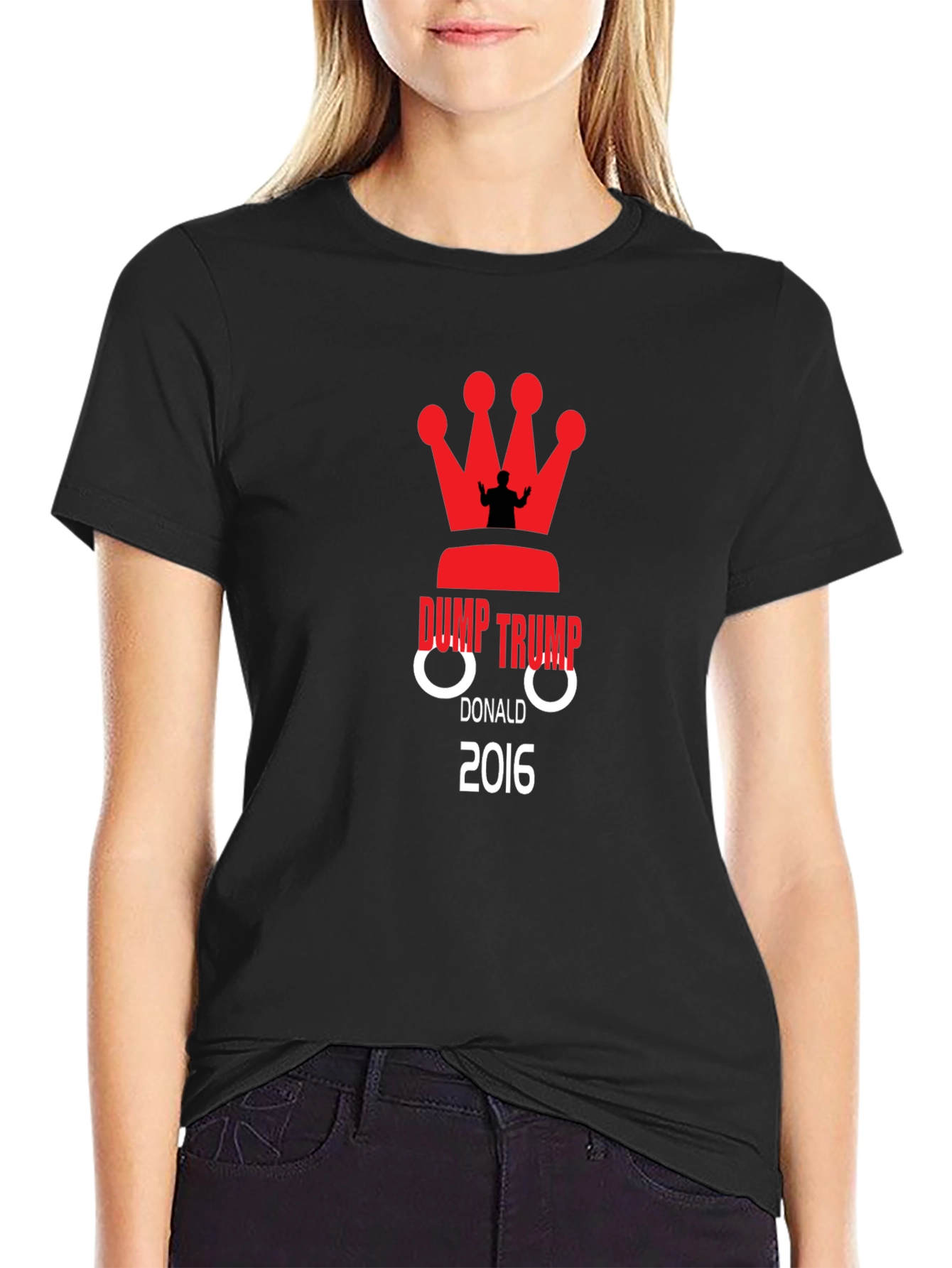 Camiseta Negra Dump Trump 2016 Anti-Trump