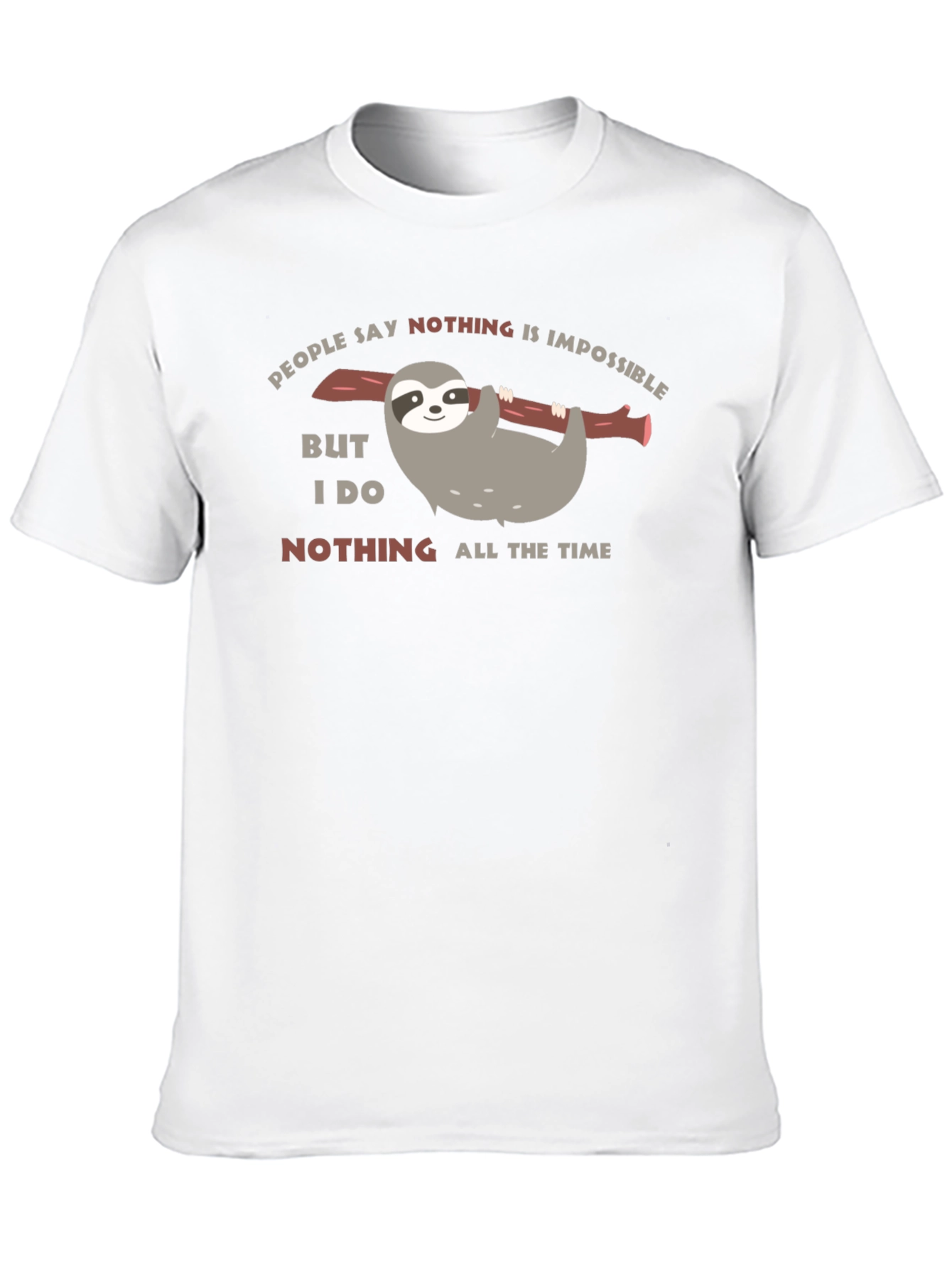 Camiseta Negra con Diseño de Perezoso Nada es Imposible