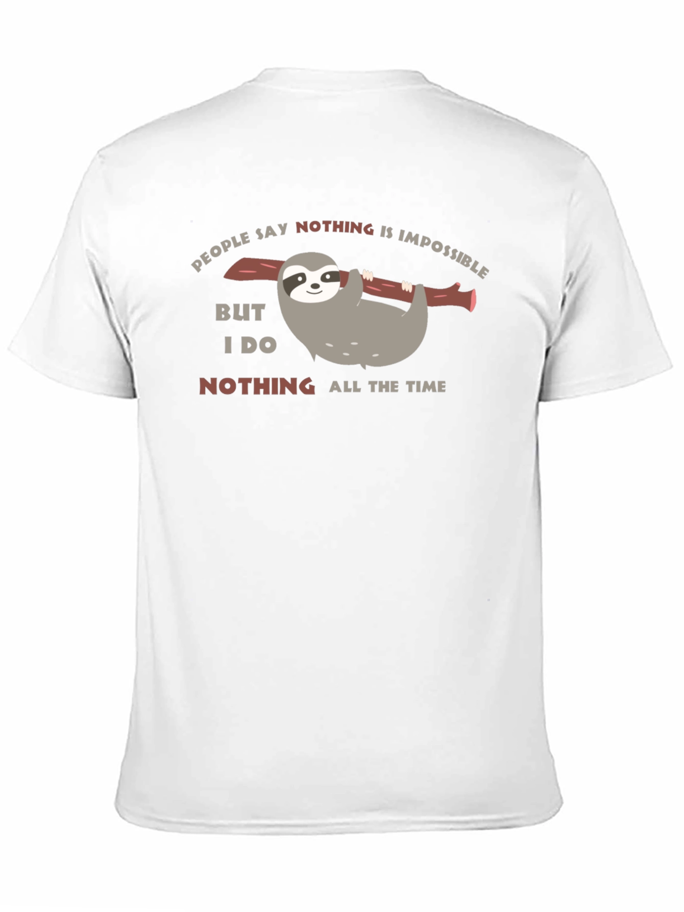 Camiseta Negra con Diseño de Perezoso Nada es Imposible