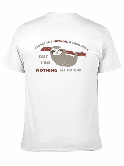 Camiseta Negra con Diseño de Perezoso Nada es Imposible