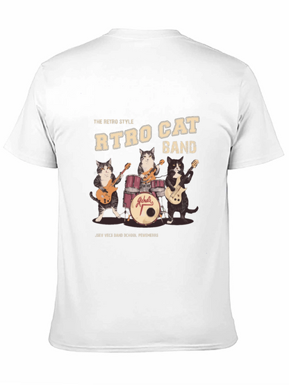Camiseta Negra Retro Cat Band