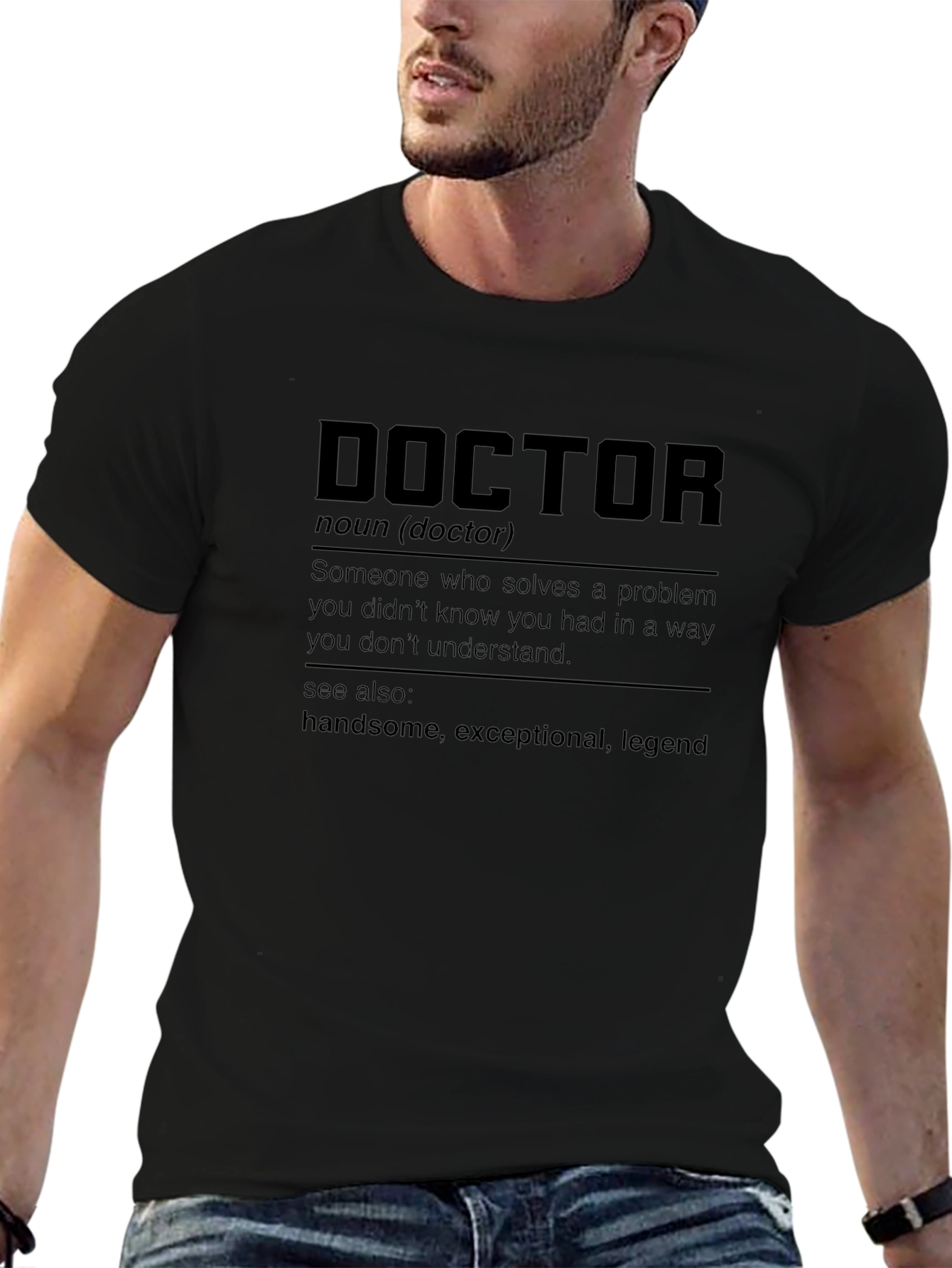 Camiseta Negra Definición Doctor - Regalo Médico