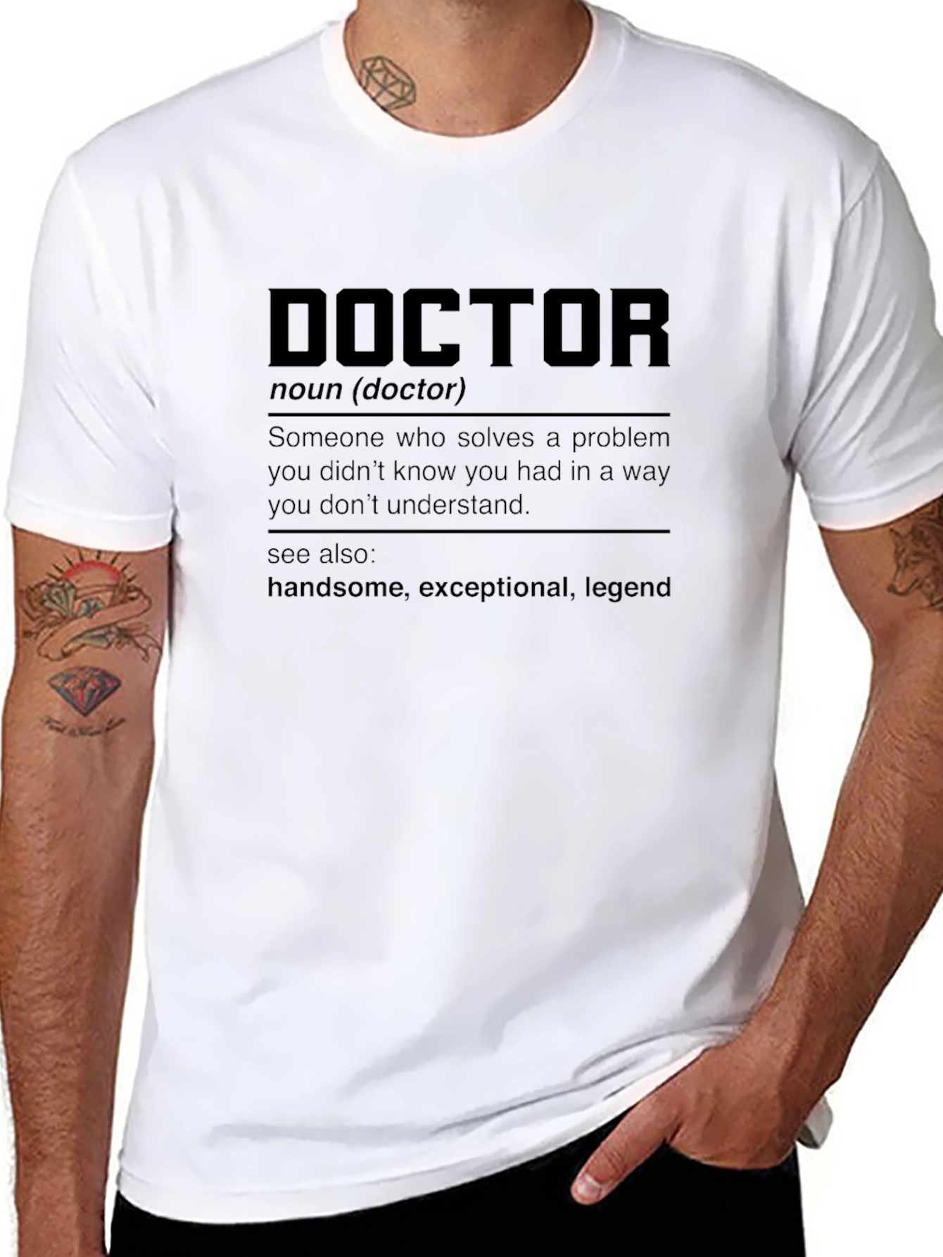 Camiseta Negra Definición Doctor - Regalo Médico