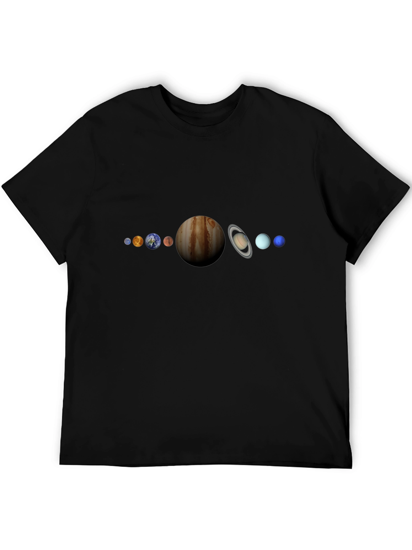 Camiseta Hombre Diseño Sistema Solar - Negra