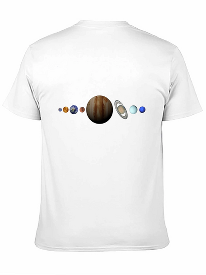 Camiseta Hombre Diseño Sistema Solar - Negra