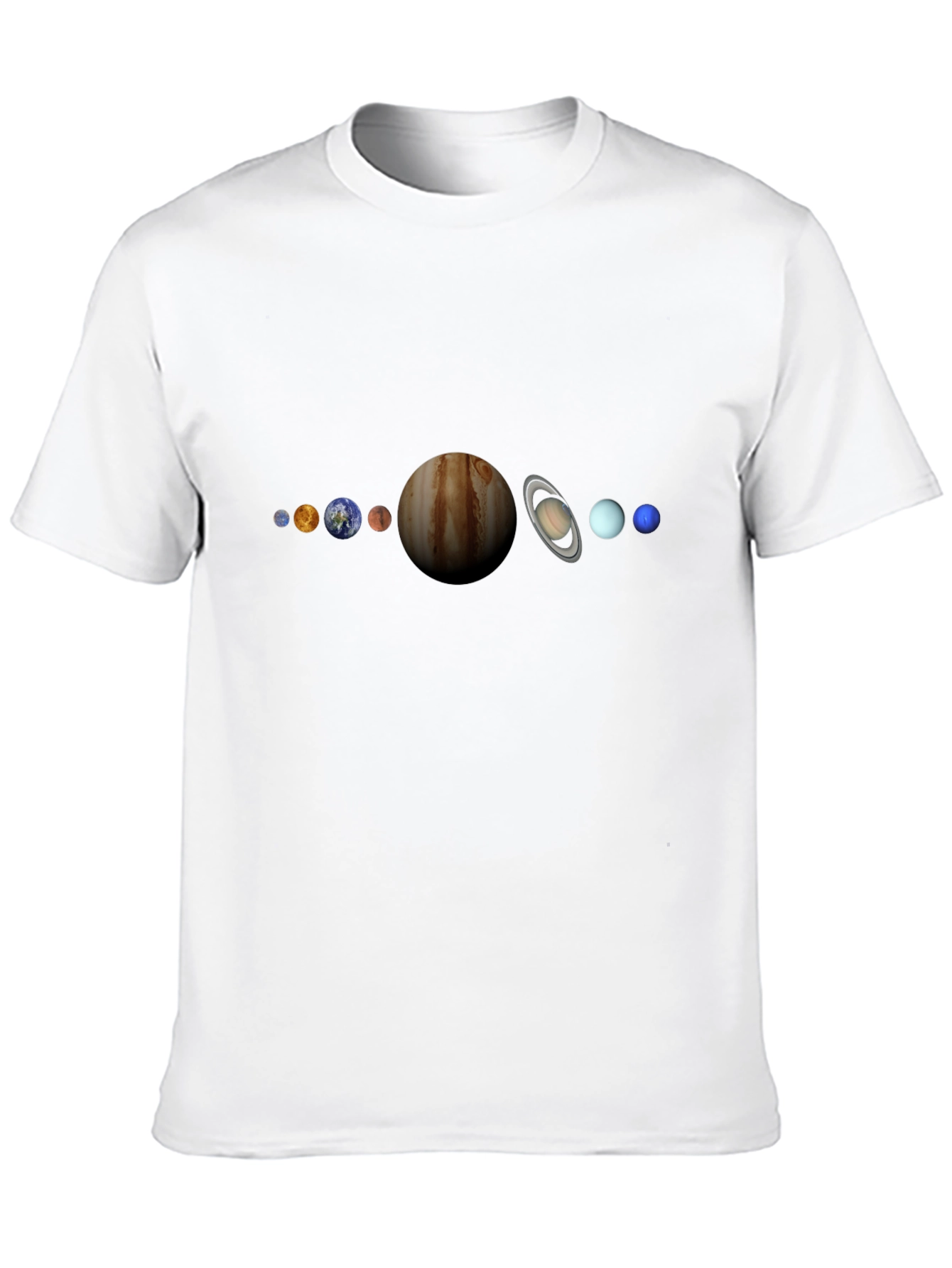 Camiseta Hombre Diseño Sistema Solar - Negra