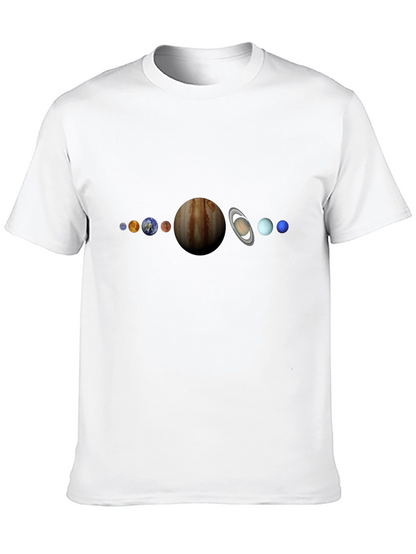 Camiseta Hombre Diseño Sistema Solar - Negra