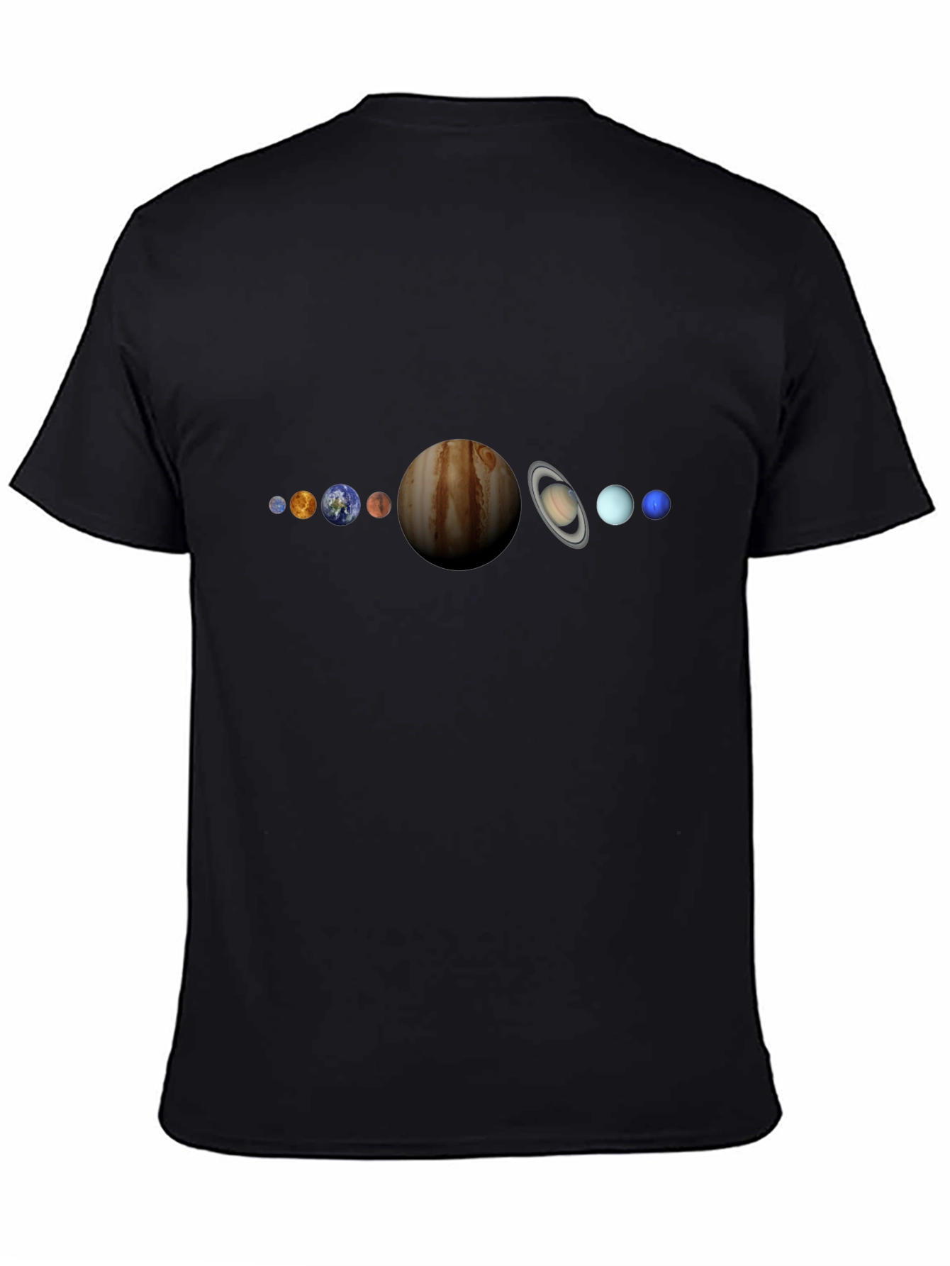 Camiseta Hombre Diseño Sistema Solar - Negra