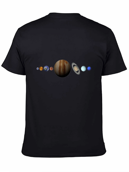 Camiseta Hombre Diseño Sistema Solar - Negra