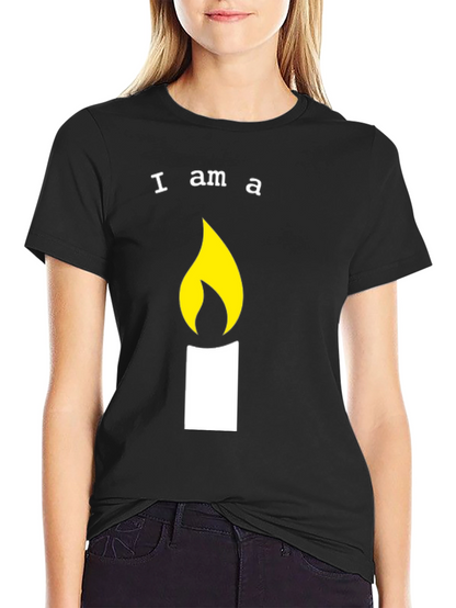 Camiseta Negra: Soy una Vela - Estilo Casual