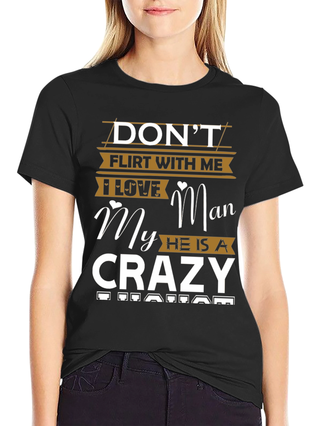 Camiseta Negra con Diseño Dont Flirt With Me