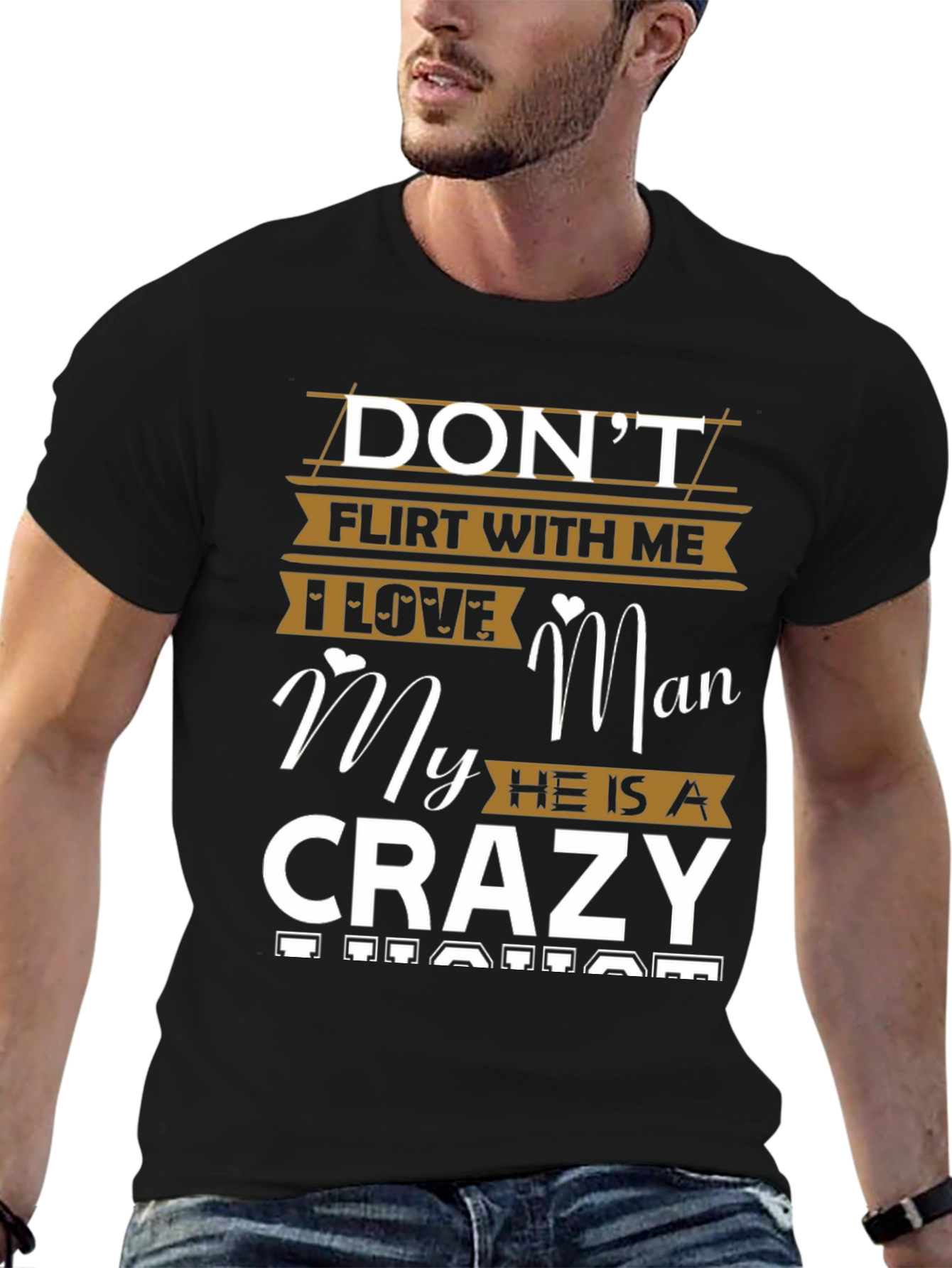 Camiseta Negra con Diseño Dont Flirt With Me