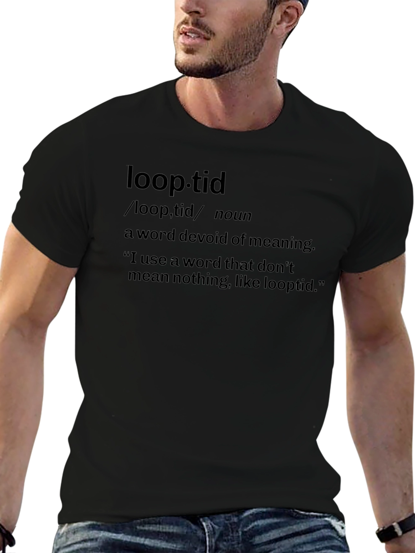 Camiseta Negra Loop-tid - Definición Humorística