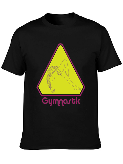 Camiseta Negra con Diseño de Gimnasta