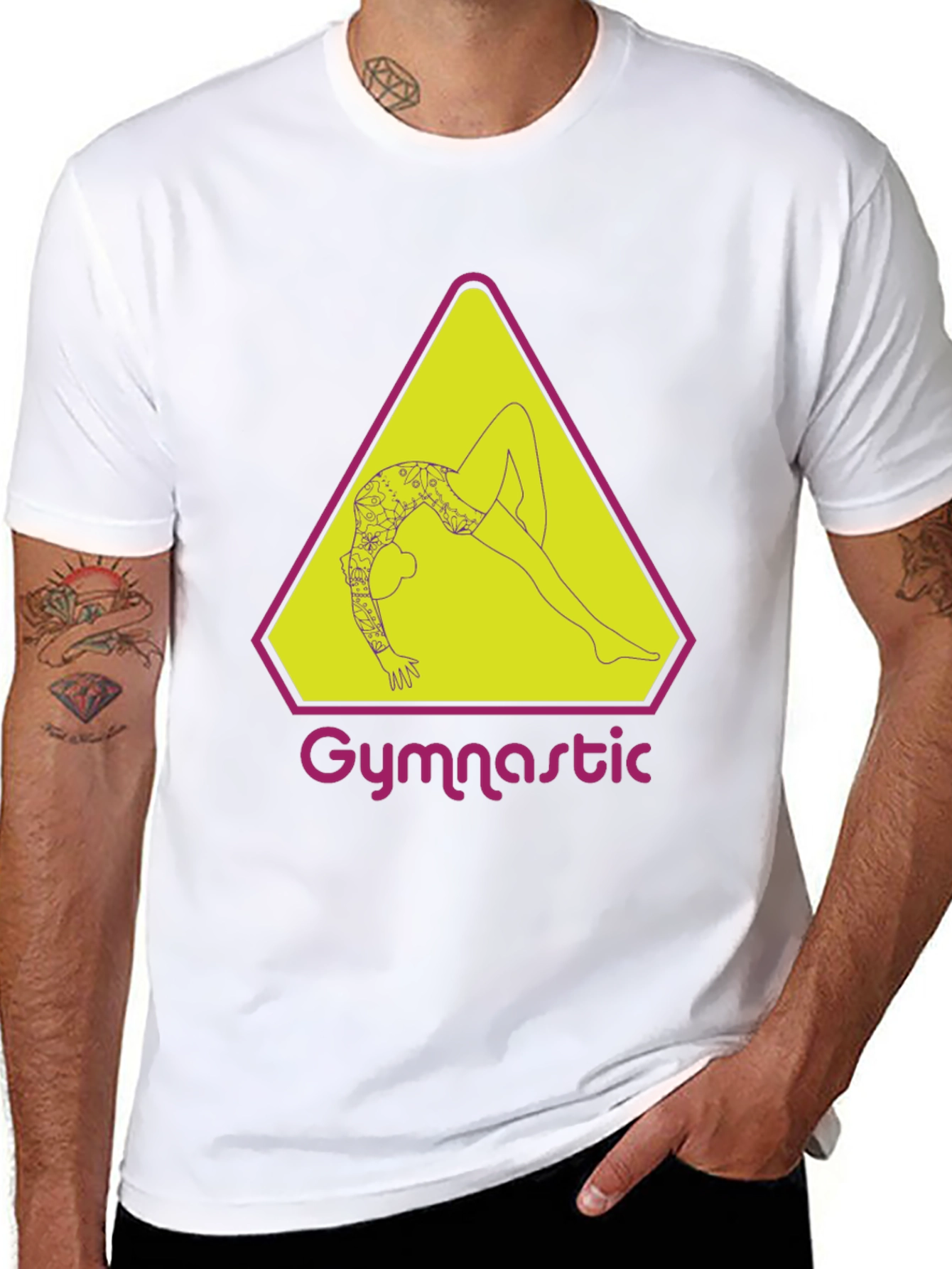 Camiseta Negra con Diseño de Gimnasta
