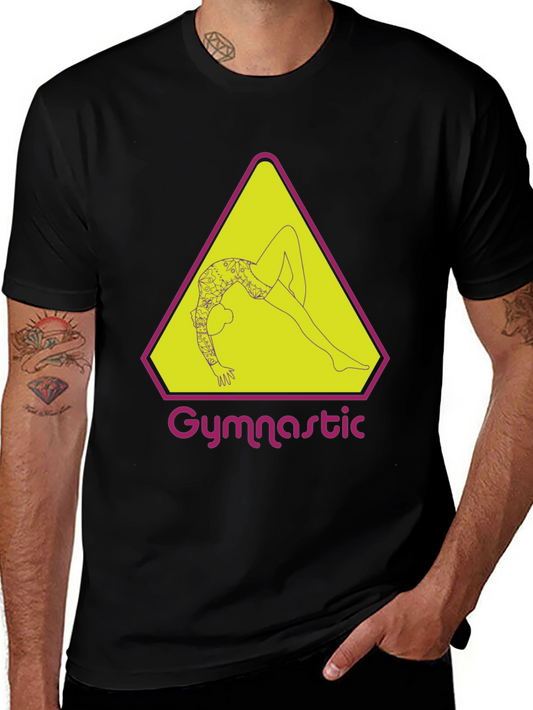 Camiseta Negra con Diseño de Gimnasta