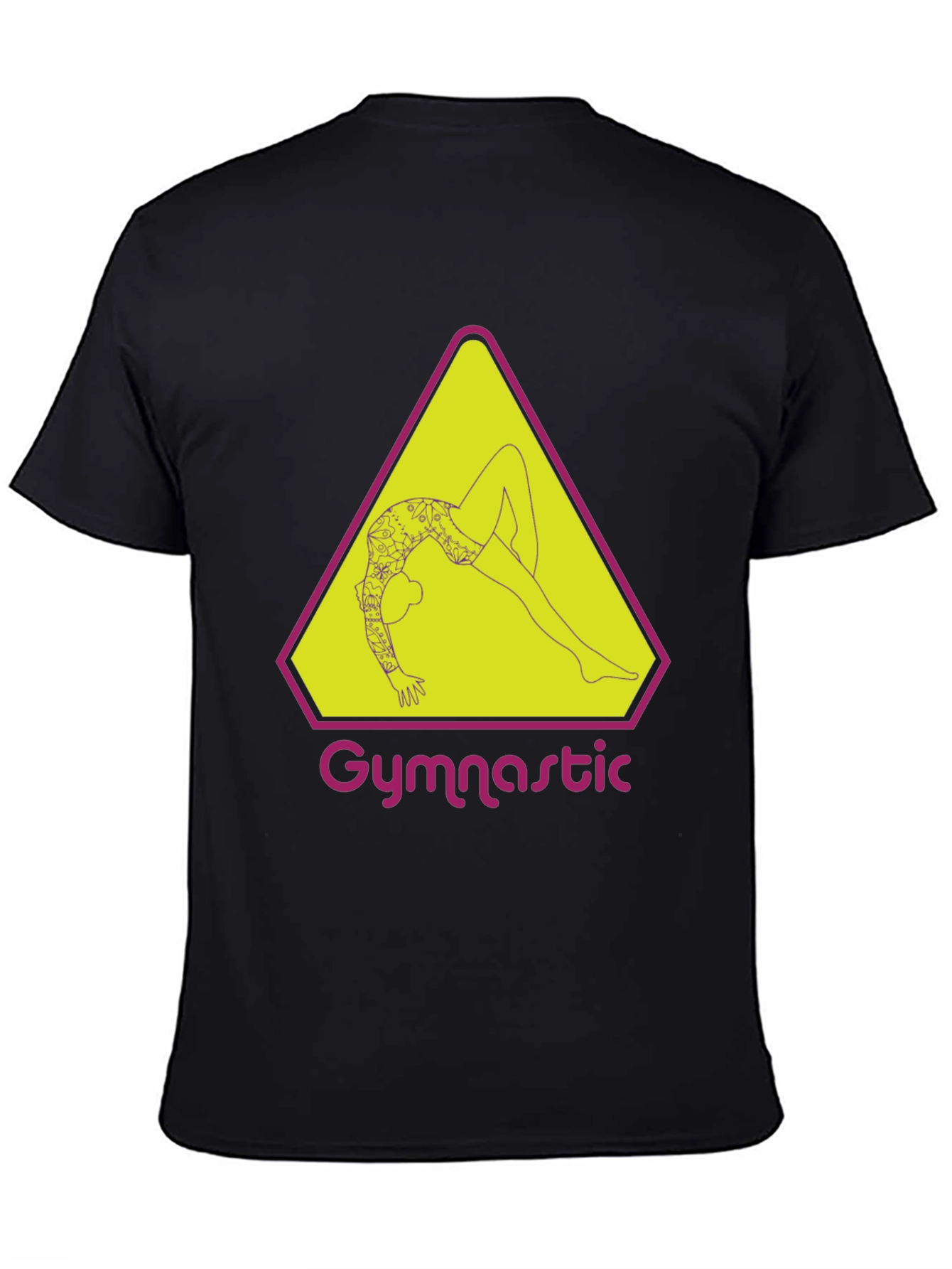 Camiseta Negra con Diseño de Gimnasta
