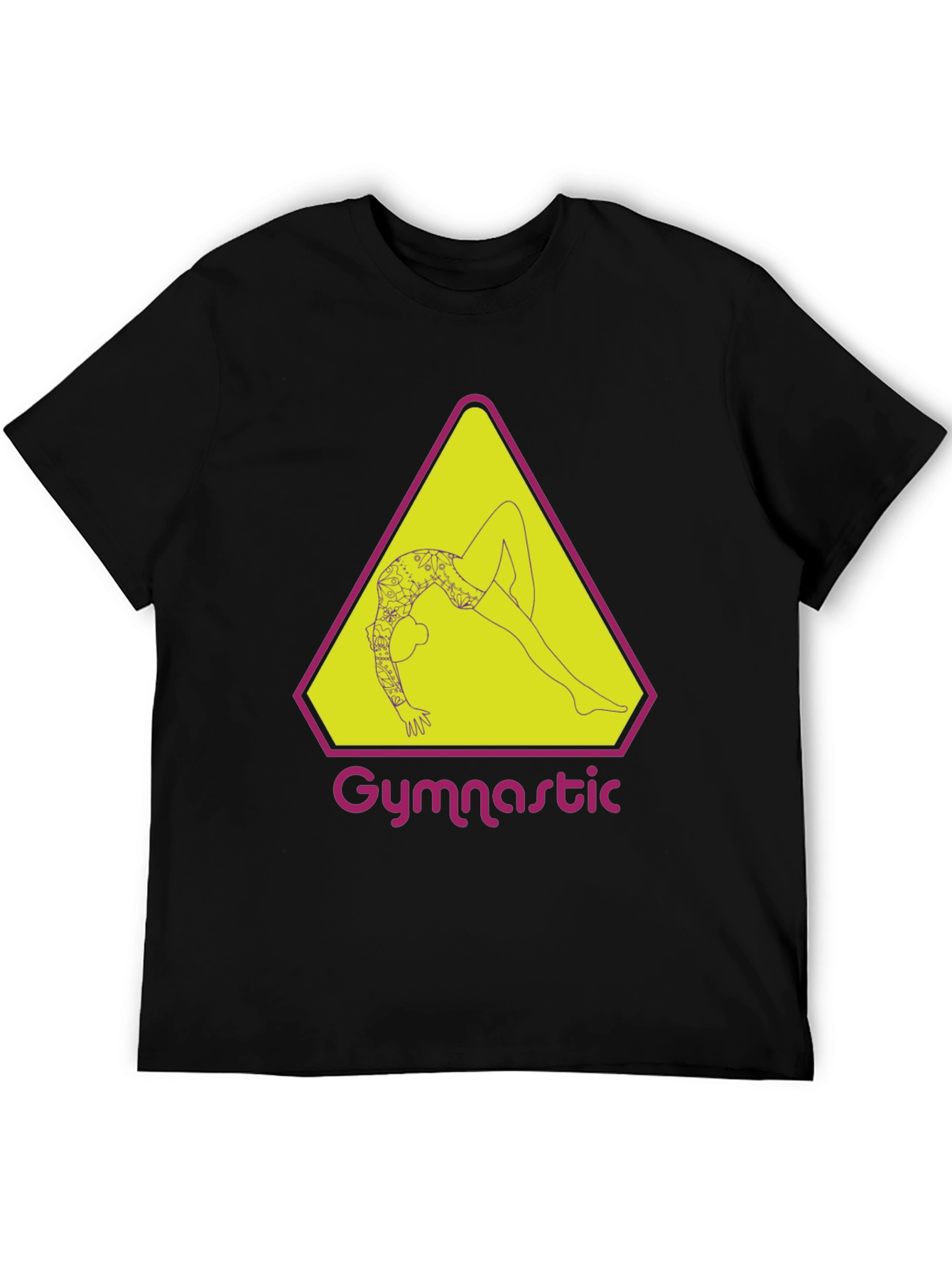 Camiseta Negra con Diseño de Gimnasta