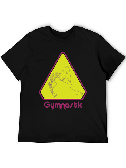 Camiseta Negra con Diseño de Gimnasta