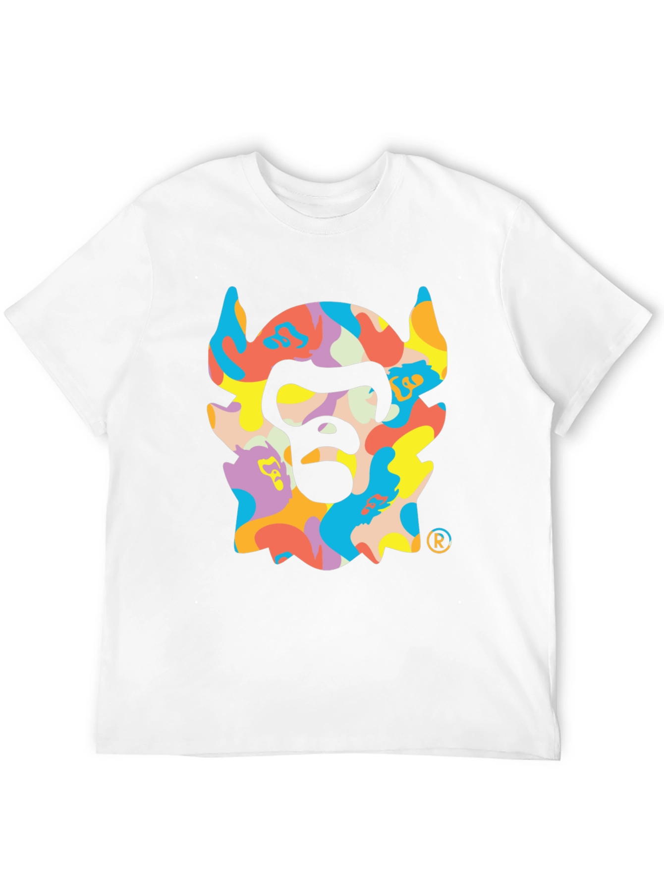 Camiseta Negra con Estampado de Gorila Abstracto