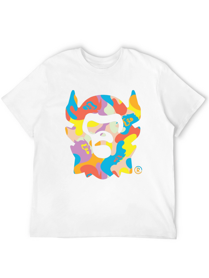 Camiseta Negra con Estampado de Gorila Abstracto