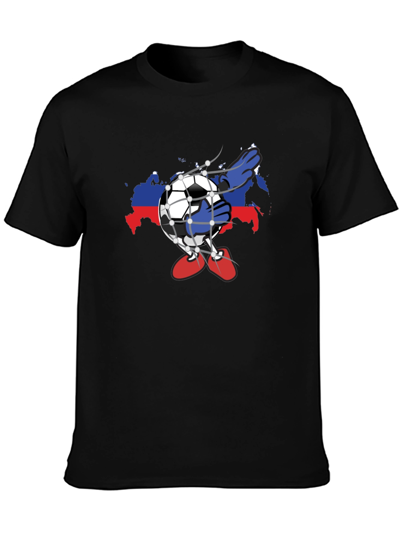Camiseta Negra Fútbol Rusia Diseño Único