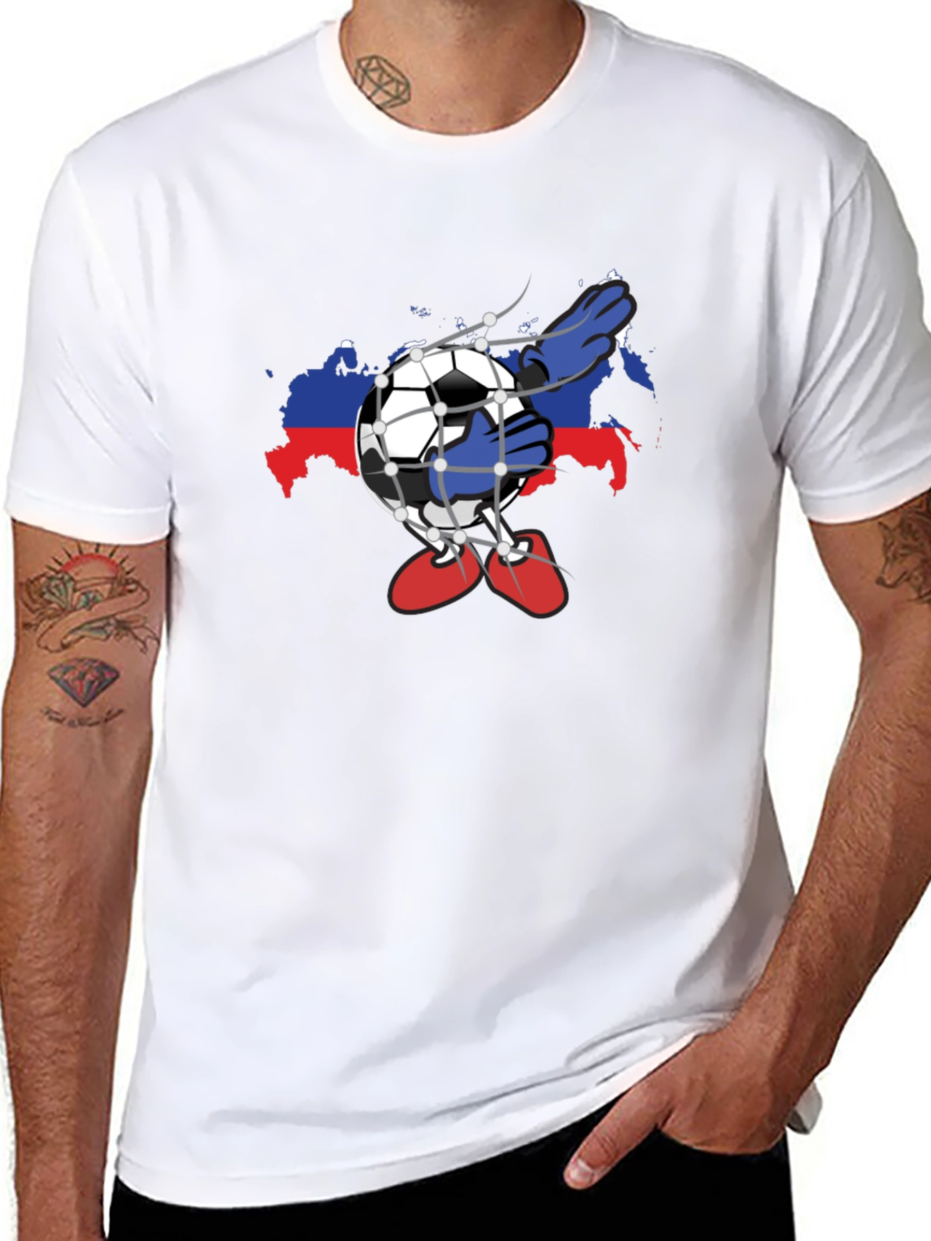 Camiseta Negra Fútbol Rusia Diseño Único
