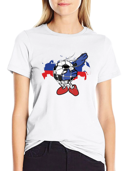 Camiseta Negra Fútbol Rusia Diseño Único