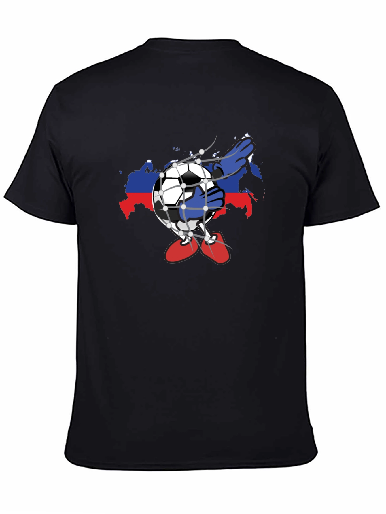 Camiseta Negra Fútbol Rusia Diseño Único