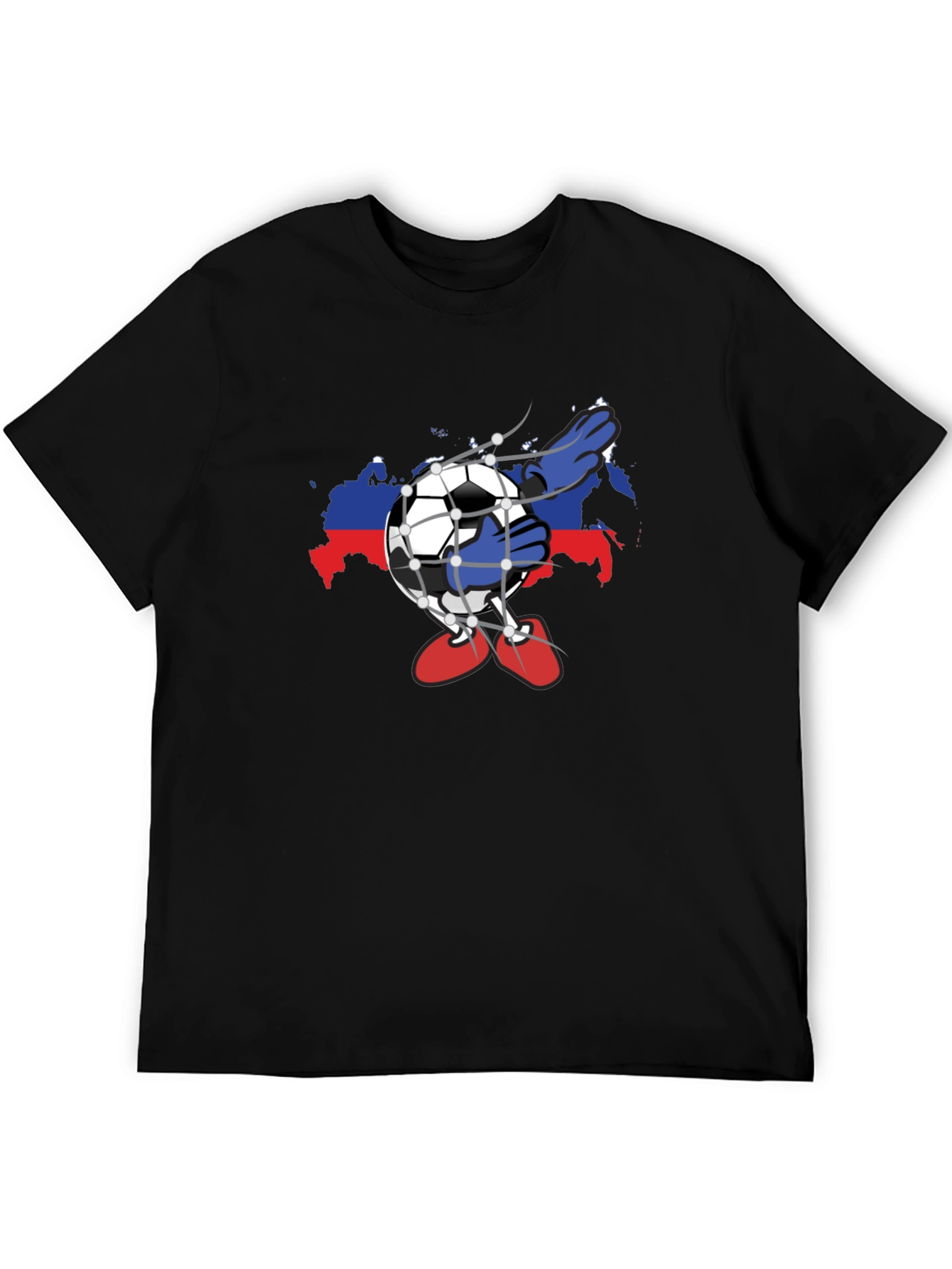Camiseta Negra Fútbol Rusia Diseño Único