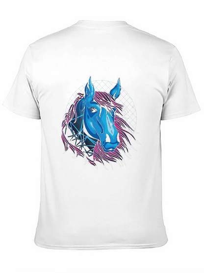 Camiseta Negra con Diseño de Caballo Cósmico