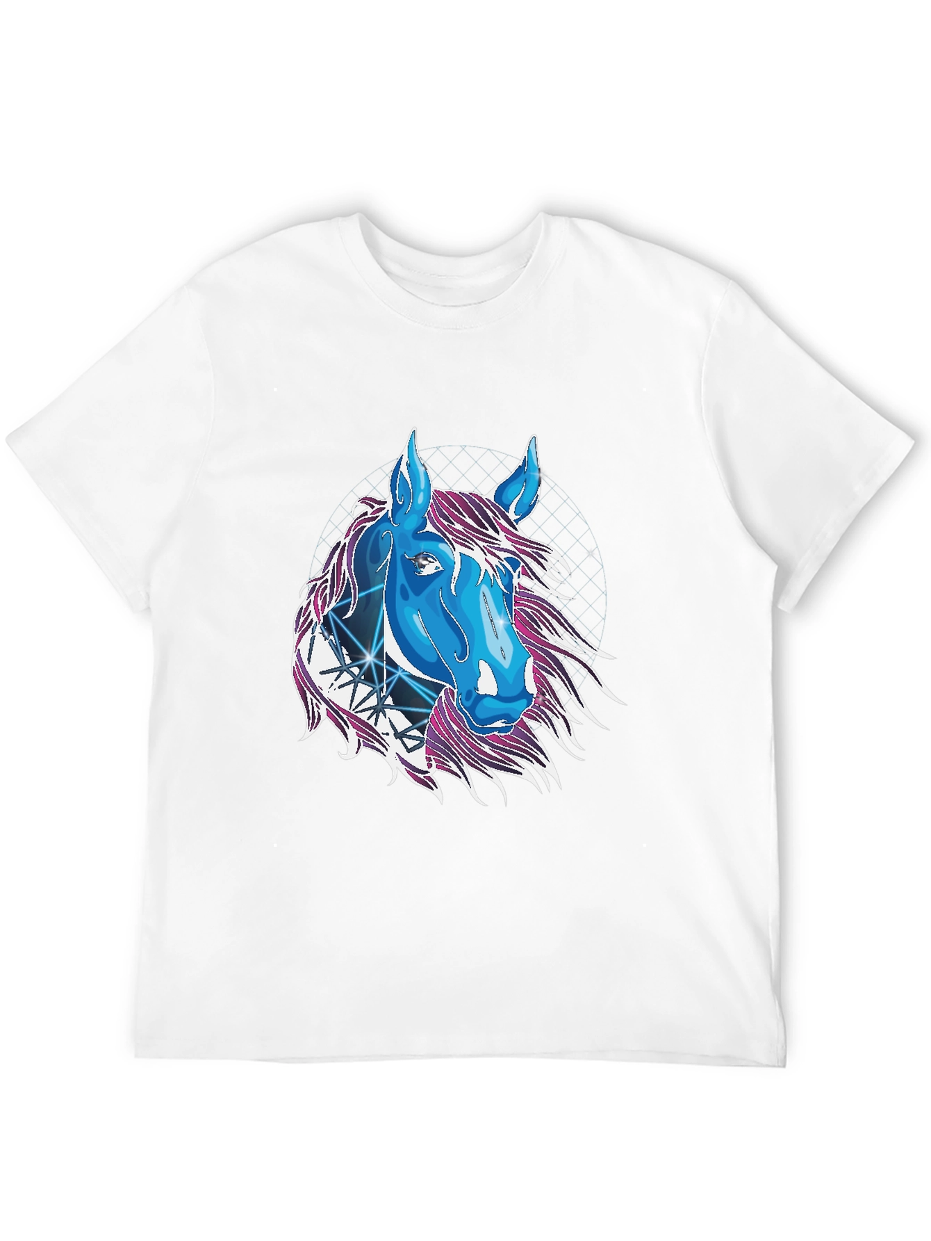Camiseta Negra con Diseño de Caballo Cósmico