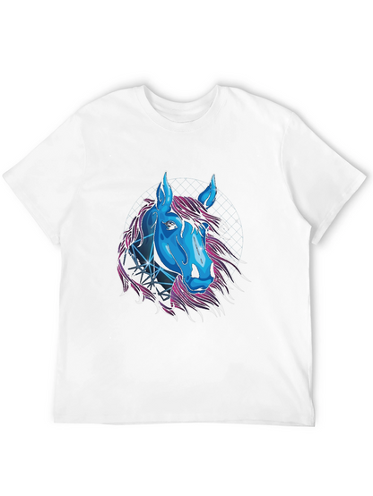 Camiseta Negra con Diseño de Caballo Cósmico