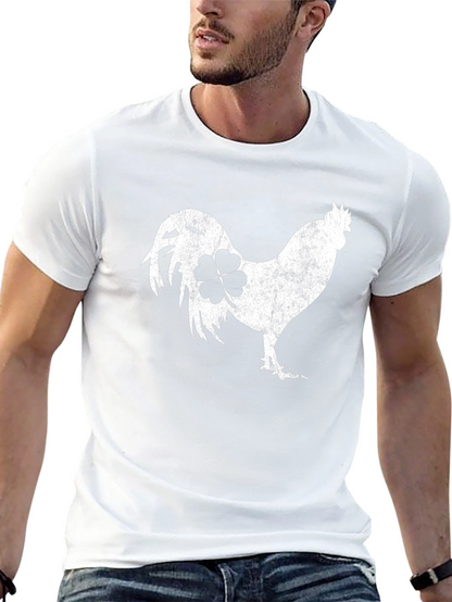 Camiseta Negra Gallo Trébol Suerte