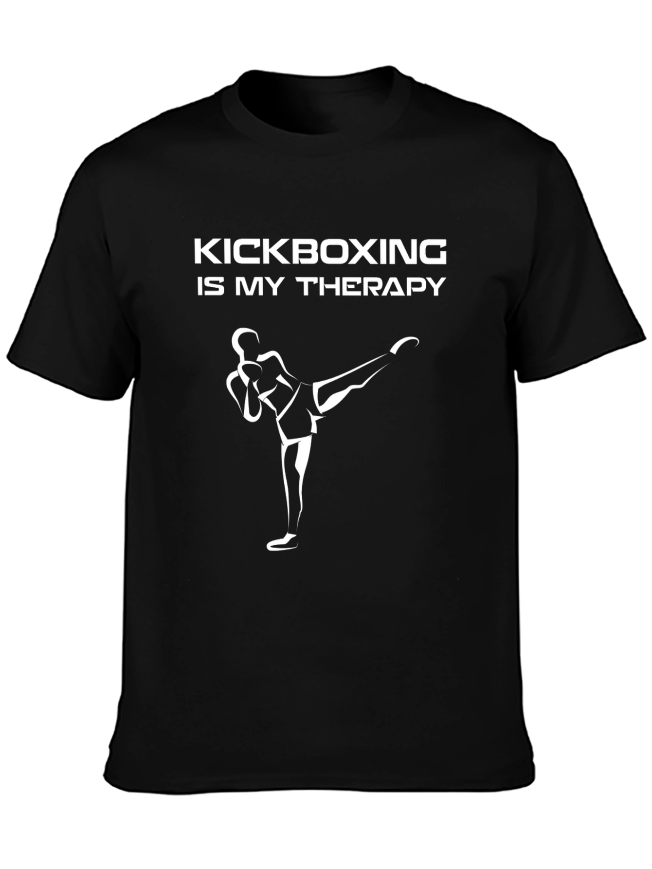 Camiseta Negra: Kickboxing es mi Terapia