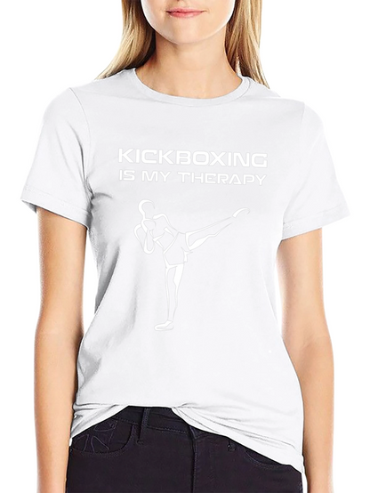 Camiseta Negra: Kickboxing es mi Terapia