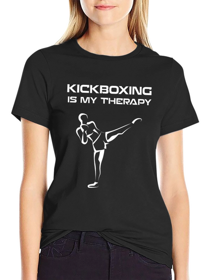 Camiseta Negra: Kickboxing es mi Terapia