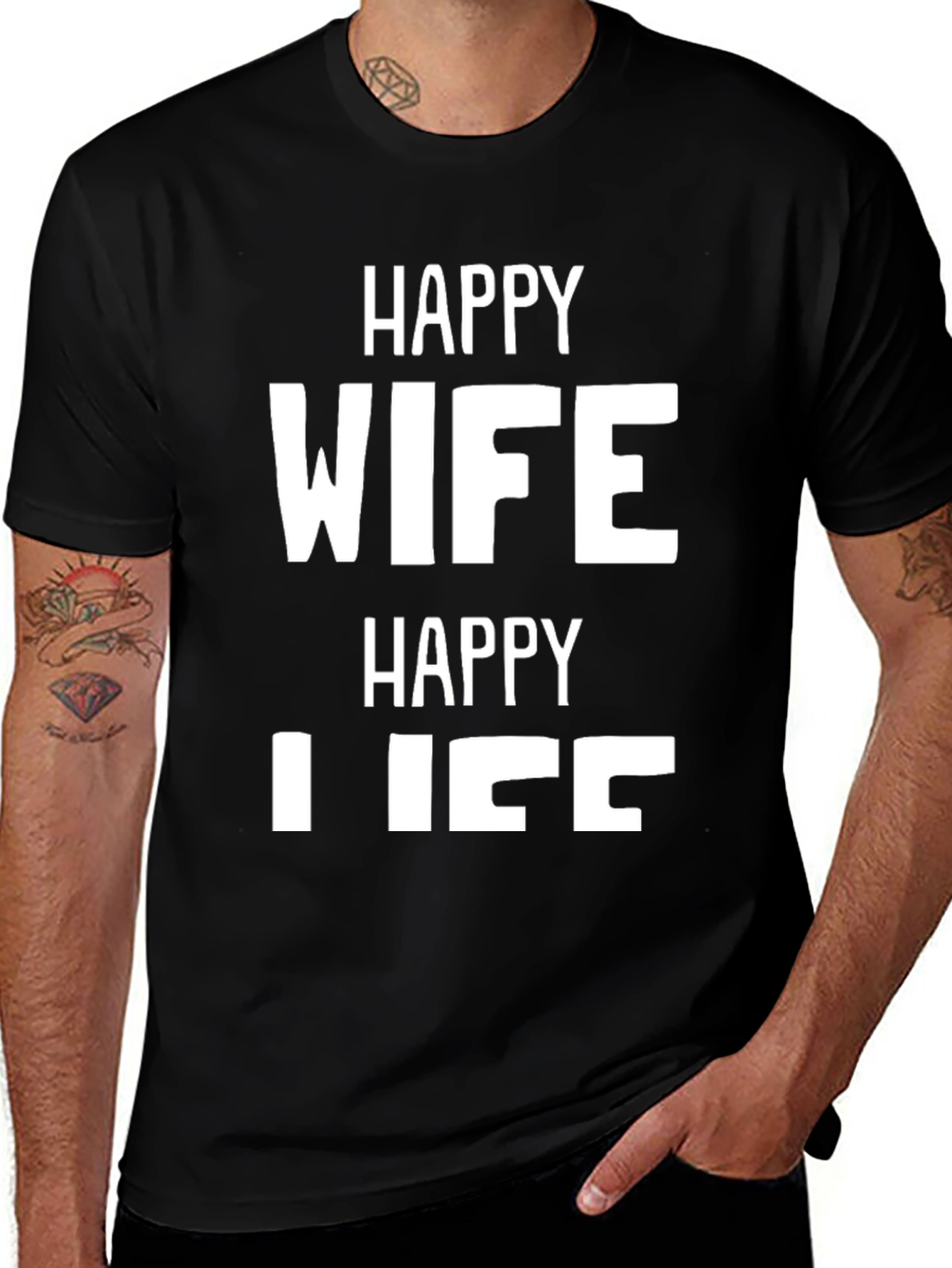 Camiseta Hombre: Esposa Feliz Vida Feliz