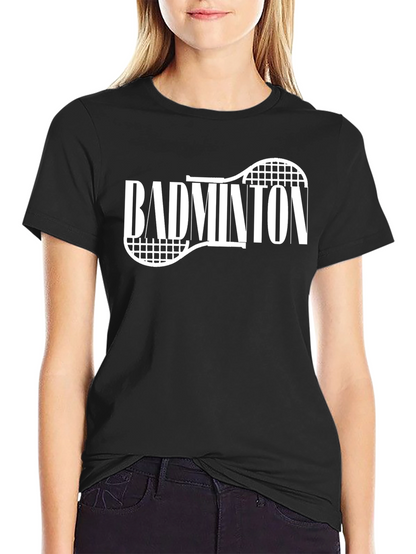 Camiseta Negra Badminton Raqueta Deportiva