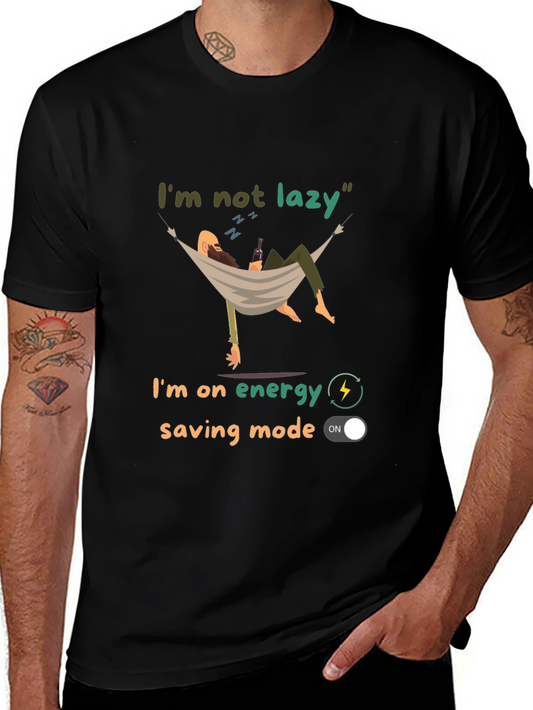 Camiseta Hombre No Soy Perezoso Modo Ahorro Energía
