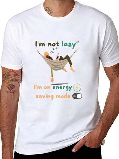 Camiseta Hombre No Soy Perezoso Modo Ahorro Energía