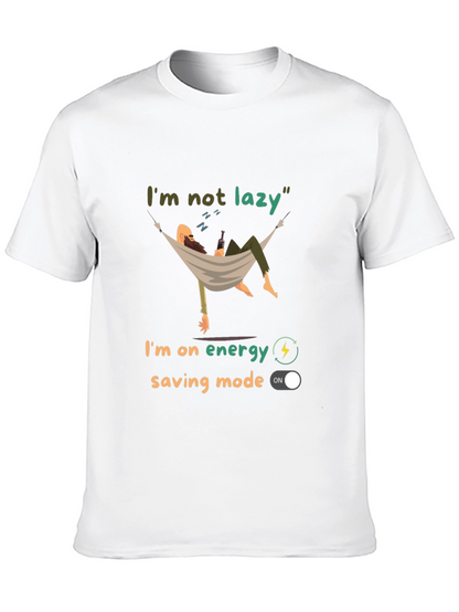 Camiseta Hombre No Soy Perezoso Modo Ahorro Energía