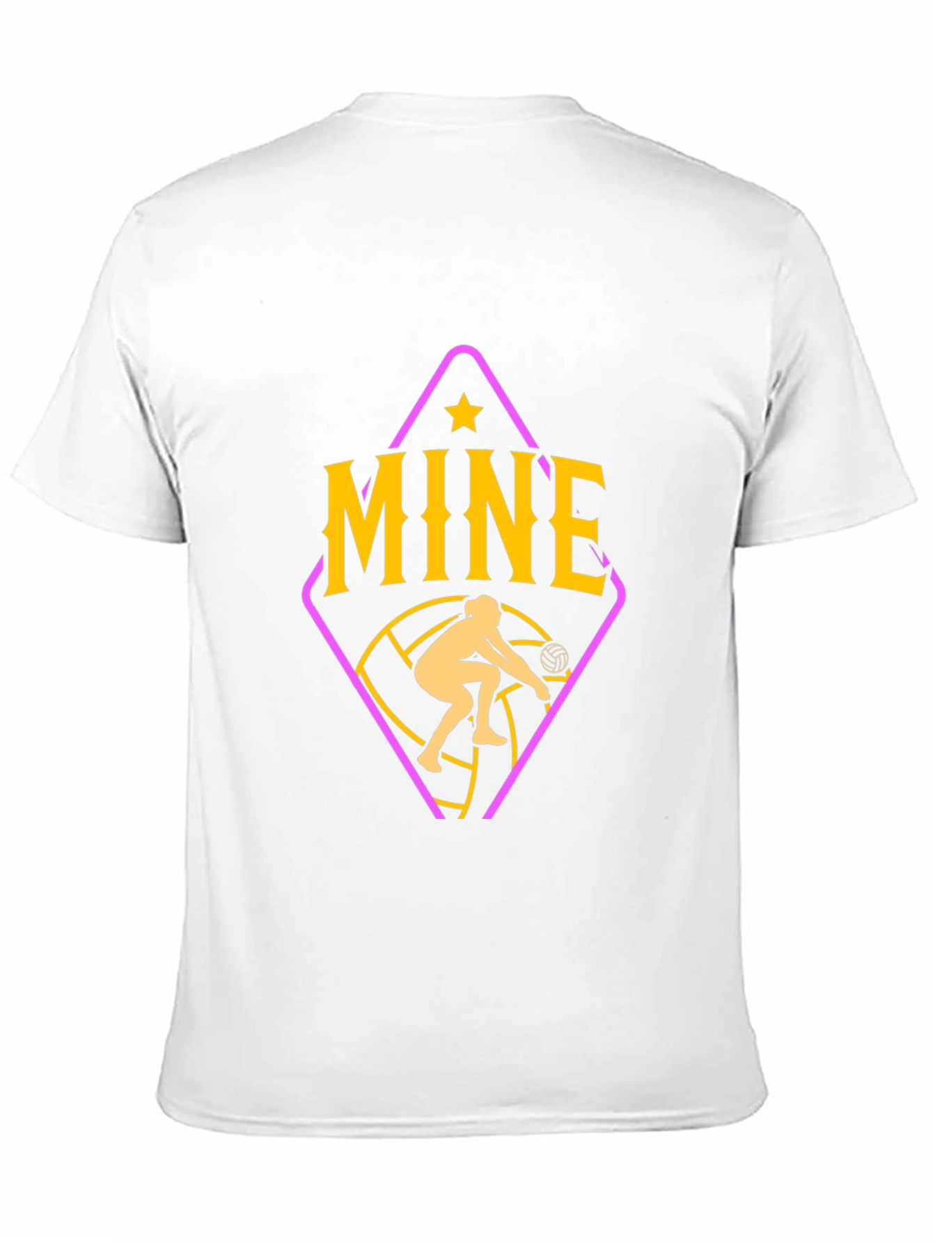 Camiseta Negra con Diseño de Voleibol Mine