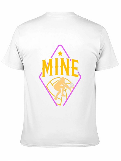 Camiseta Negra con Diseño de Voleibol Mine